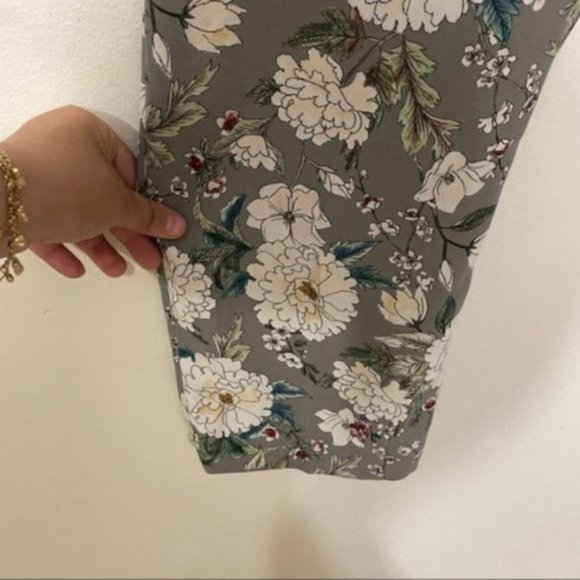 ZARA basic women’s floral grey print wide leg trousers size small - Picture 9 of 12